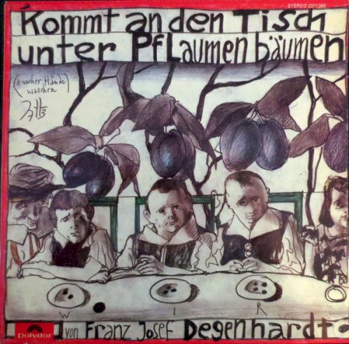 Kommt an den Tisch unter Pflaumenbäumen