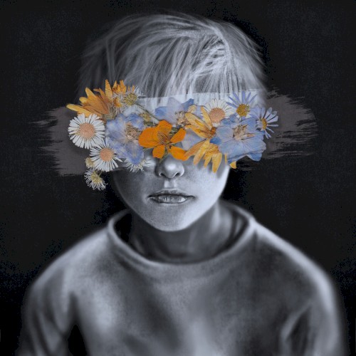 Child's Head With Flowers