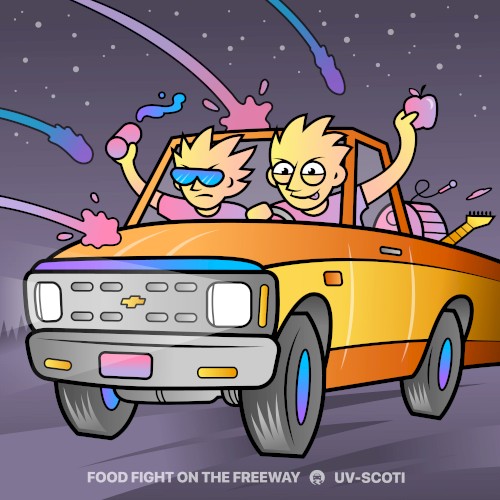 Food fight on the freeway