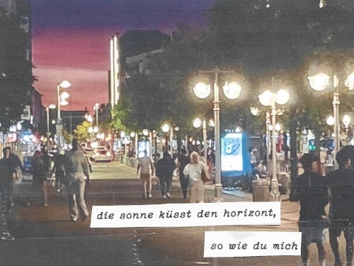 die sonne küsst den horizont, so wie du mich