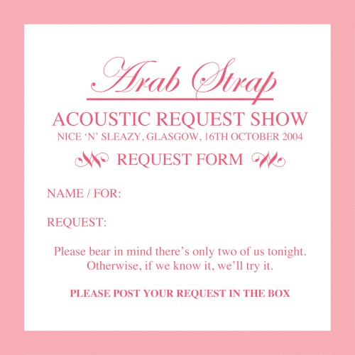 2004-10-16: Acoustic Request Show: Nice 'n' Sleazy, Glasgow, UK
