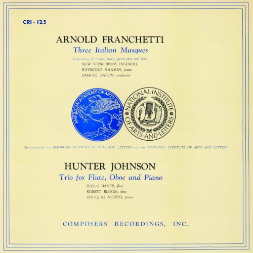 Franchetti: Three Italian Masques / Johnson: Trio for Flute, Oboe and Piano