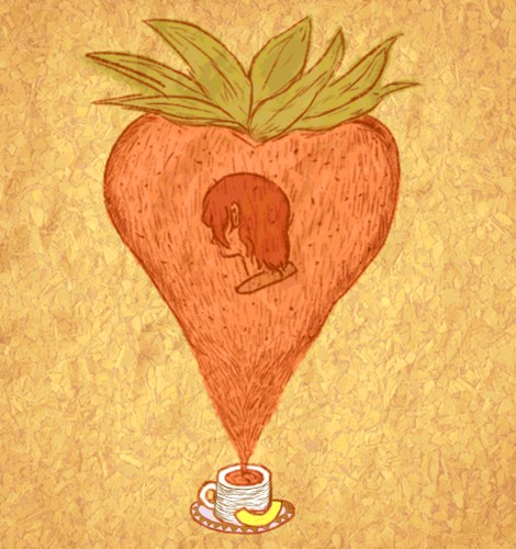 chá de morango e melão