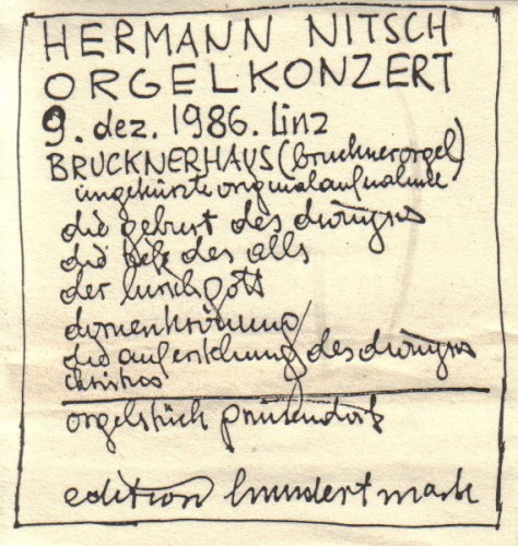 Orgelkonzert 9. Dez. 1986. Linz