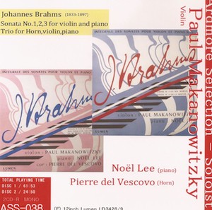 Sonata no. 1, 2, 3 for violin and piano / Trio For Horn, violin, piano