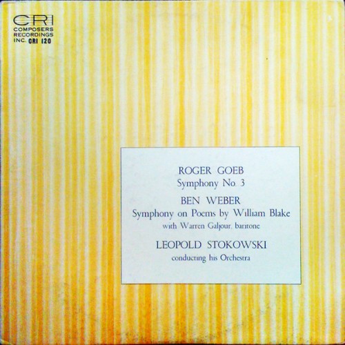 Goeb: Symphony no. 3 / Weber: Symphony on Poems by William Blake
