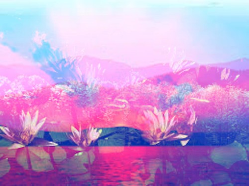 Flowing waterfall in a small picture frame
