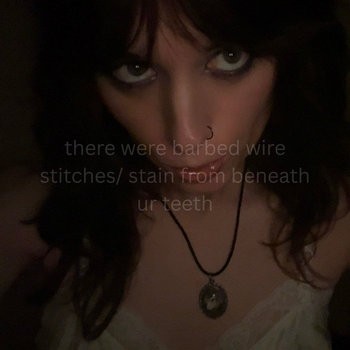 there were barbed wire stitches/ stain from beneath ur teeth