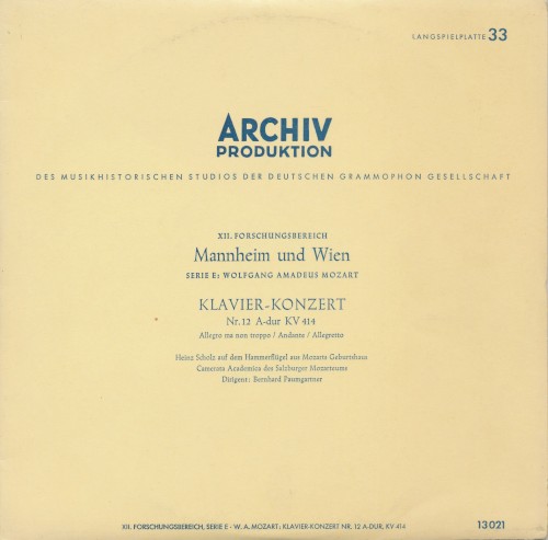 Klavier-Konzert Nr. 12 A-dur KV 414