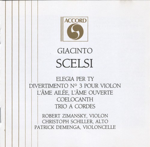 Elegia per ty / Divertimento n° 3 pour violon / L’Âme ailée / L’Âme ouverte / Cœlocanth / Trio à cordes