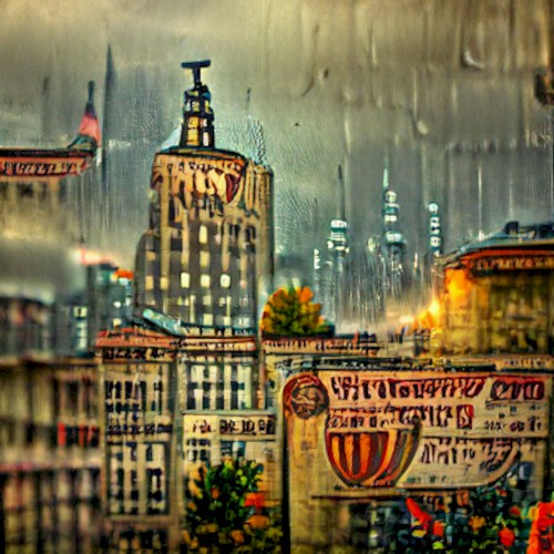 Vintage Rainy City