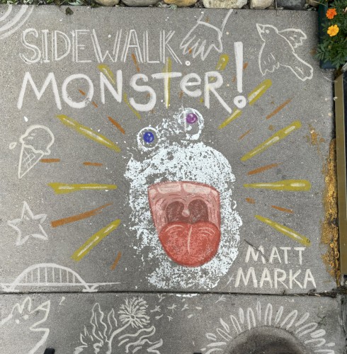 Sidewalk. Monster!